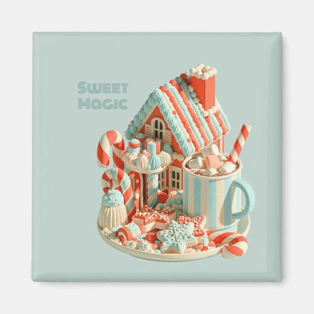 Imán Casa de Dulces 3D Pastel Magia Dulce (Frente)