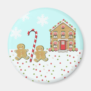 Imán Casa de galletas de jengibre de Navidad linda