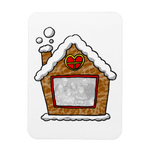 Imán casa de galletas de Navidades de fotos familiares