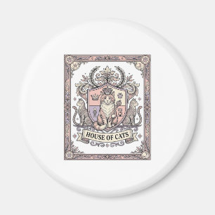Imán Casa De Gatos Heráldica De Gatos Escudo De Armas V