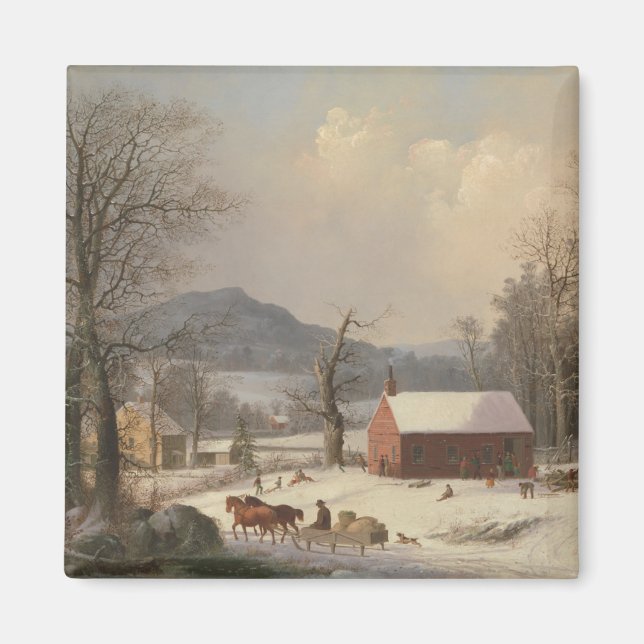 Imán Casa de la Escuela Roja (Escena del País) 1858 (Frente)