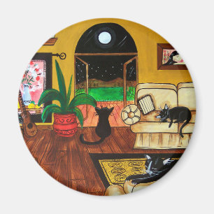 Imán Casa de la Luna Llena de los gatos