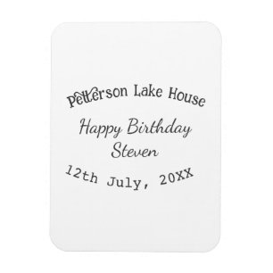 Imán Casa de lago playa feliz cumpleaños agregar nombre