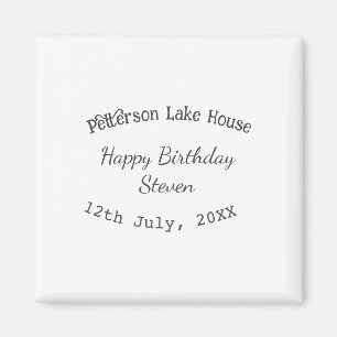 Imán Casa de lago playa feliz cumpleaños agregar nombre