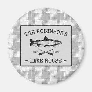 Imán Casa de lagos familiares Oars Fish White Plond Rou