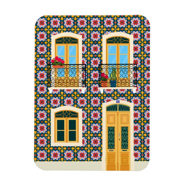 Imán Casa de Lisboa con azulejos (Vertical)