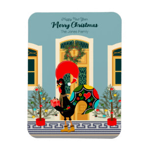 Imán Casa de Navidades portugueses con saludos de gallo