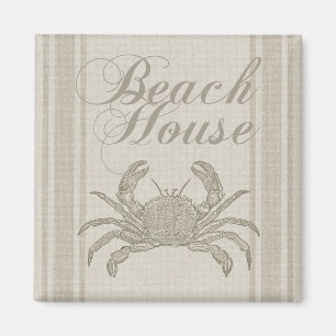 Imán Casa de playa cangrejo costa marino vintage
