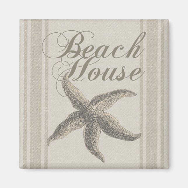 Imán Casa de Playa Estrella de Mar Orilla Costera (Frente)