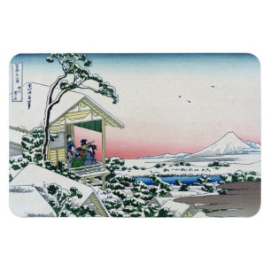 Imán Casa de té Koishikawa Vista Monte Fuji por Hokusai