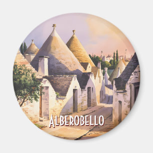 Imán Casa de Trulli personalizada de Alberobello Acuare