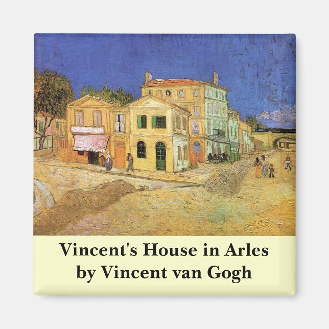 Imán Casa de Vincent en Arles, por Vincent van Gogh (Frente)