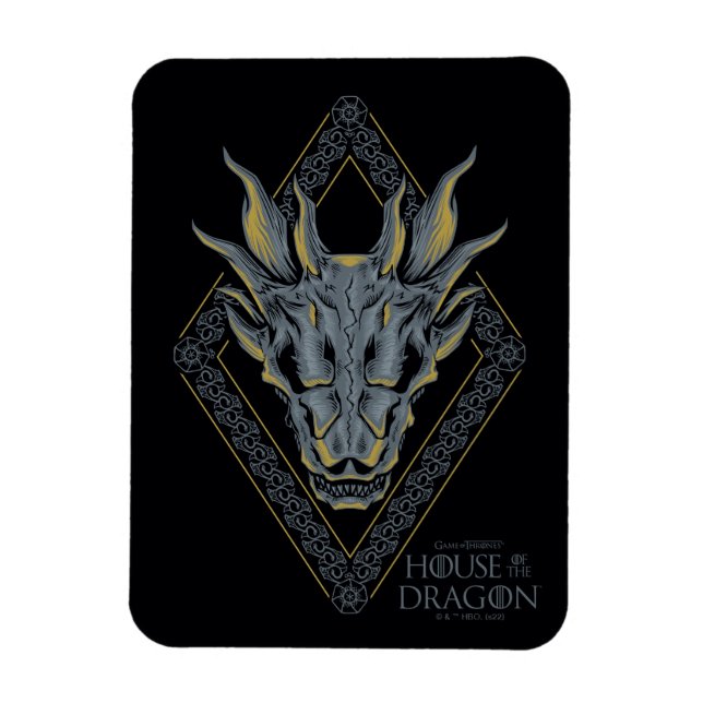 Imán CASA DEL DRAGÓN | Balerion Skull Diamond Escudo (Vertical)