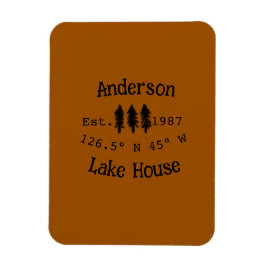 Imán Casa del lago. Fecha año personalizado coordenadas