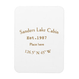 Imán Casa del lago. Fecha año personalizado coordenadas