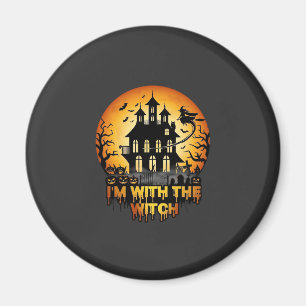 Imán Casa embrujada de brujas calabazas de luna llena