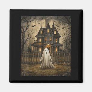 Imán Casa embrujada de fantasmas vintage Halloween 