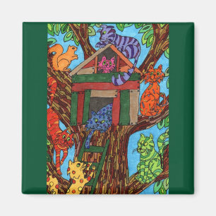 Imán Casa en el árbol del gato