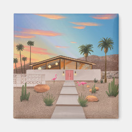 Imán Casa Flamingo Moderna De Mediados Del Siglo