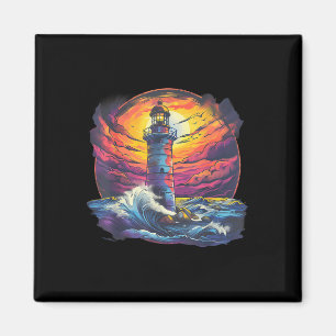 Imán Casa junto al mar con faro y veleros