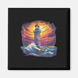 Imán Casa junto al mar con faro y veleros