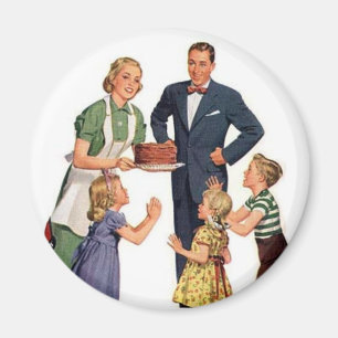 Imán Casa Retro, esposa y familia