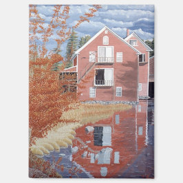 Imán Casa rosa en otoño