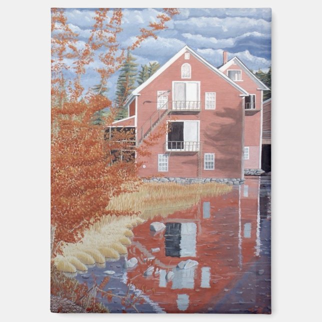 Imán Casa rosa en otoño (Anverso)