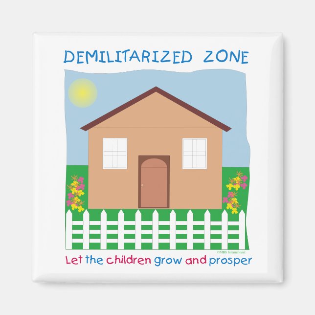 Imán Casa segura desmilitarizada Zona DMZ Salven niños (Frente)