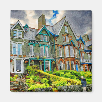 Imán Casa victoriana en Keswick pintada con acuarela