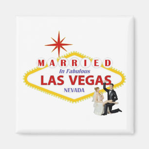 Imán CASADO EN Fabulosas Vegas con Bride & Groom M