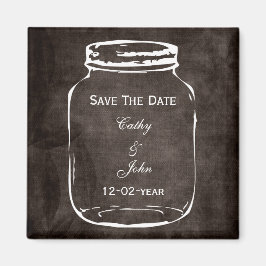 Imán casamiento rústico con tarro de masón salva la fec