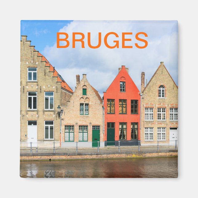 Imán Casas antiguas de Brujas, Bélgica (Frente)