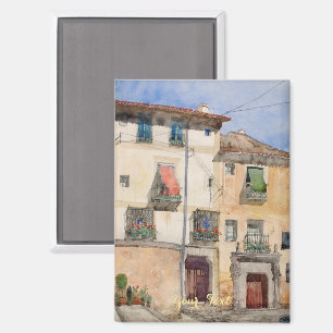 Imán Casas Antiguas en Segovia Arte Vintage de Viajes P