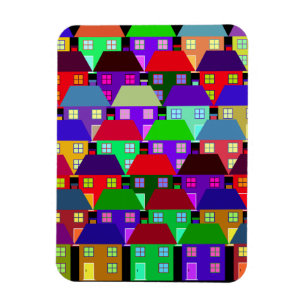 IMÁN CASAS COLORIDAS COMUNIDADES CASERAS