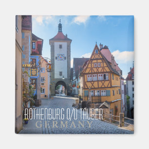 Imán Casas coloridas en Rothenburg, Alemania