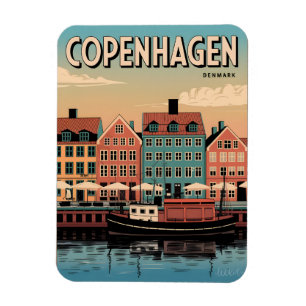 Imán Casas coloridas regalos vintage Copenhague Dinamar