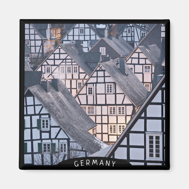 Imán Casas de entramado de madera en Freudenberg, Alema (Frente)