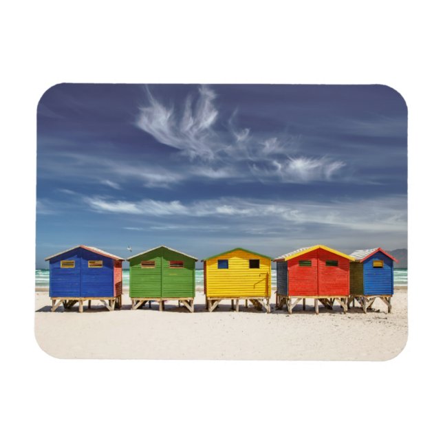 Imán Casas de playa coloridas | Muizenberg, Sudáfrica (Horizontal)