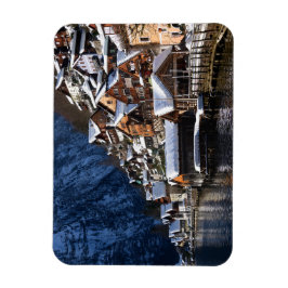 Imán Casas junto al lago de madera en Hallstatt, Austri