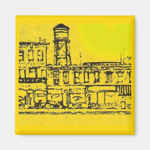 Imán Casas y hogares de Yellowville y torre de agua