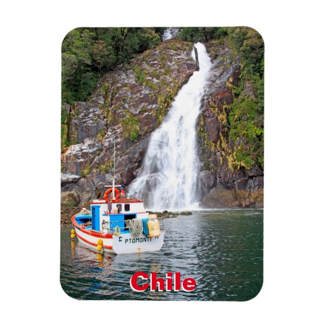 Imán Cascada de barco y cascada, Chile (Vertical)