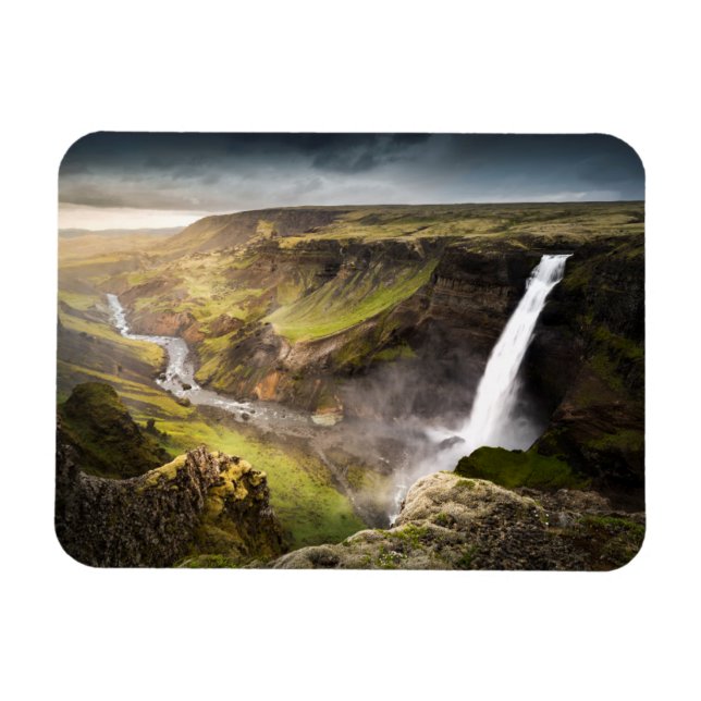 Imán Cascada de Haifoss | Verano en Islandia (Horizontal)