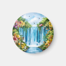 Cascada pintada a la acuarela