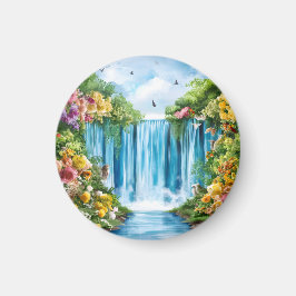 Imán Cascada pintada a la acuarela