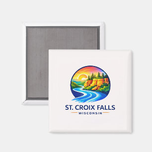 Imán Cascadas de St. Croix Wisconsin Río Escénico y Aca