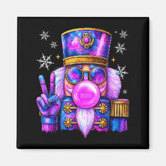 Imán Cascanueces Morado Soplando Chicle Navideño Lindo