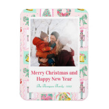 Cascanueces rosa y verde con foto personalizada de