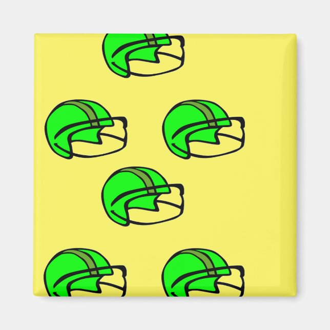Imán Casco de fútbol verde (Frente)