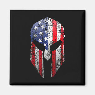 Imán Casco de guerrero espartano patriota americano con